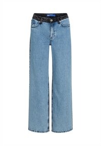 Karl Lagerfeld Jeans MID-RISE RELAXED BLOCKED - Trapézfarmer - washed light blue black