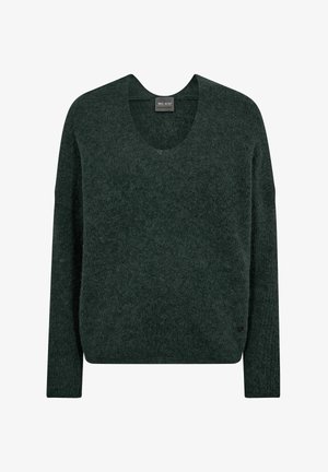 Metsaroheline sviiter, mis on valmistatud pehmest, tekstureeritud kudumisest. Omab lõdva lõikega, sügavat V-kaela ja pikki varrukaid. Sisaldab peenet brändingute detaile.