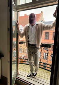 BONDELID JONAH KNITTED OVERSHIRT - Kofta - beige melange