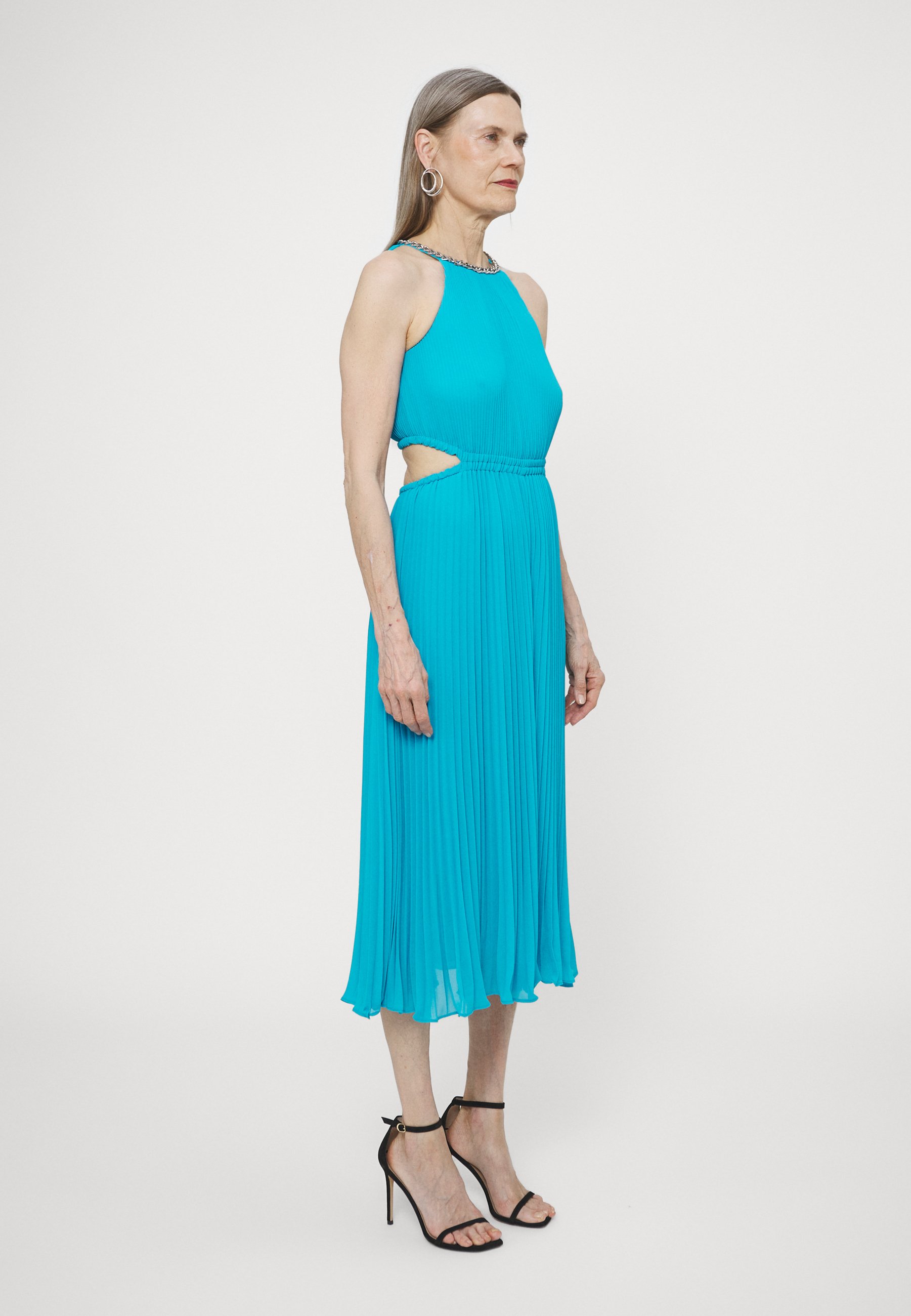 open lace back dress Michael Kors Women's Maxi Pleated Slip Dress, Black, XXS at Amazon Women's  Clothing store