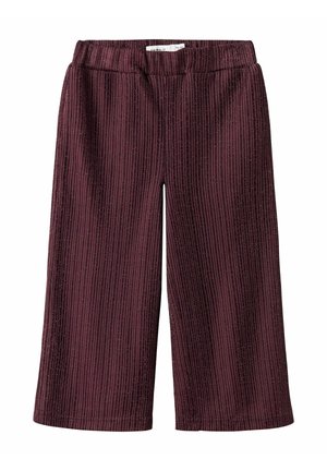 WIDE FIT GLITZER - Püksid - burgundy