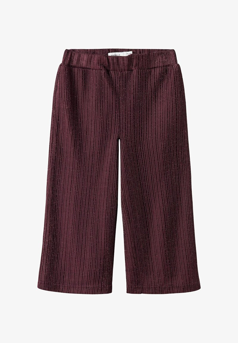 Name it WIDE FIT GLITZER - Pantaloni - burgundy
