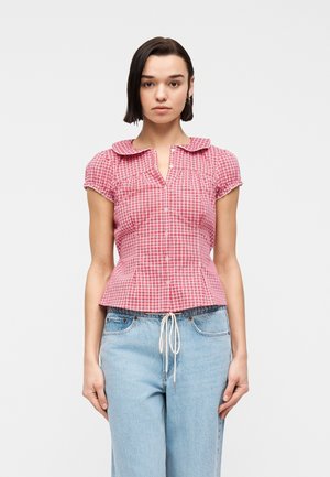 Button-down blouse - red