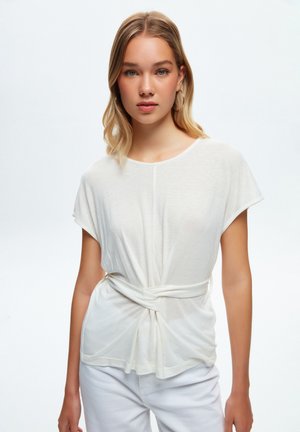 FRONT TIE - Camicetta - beige