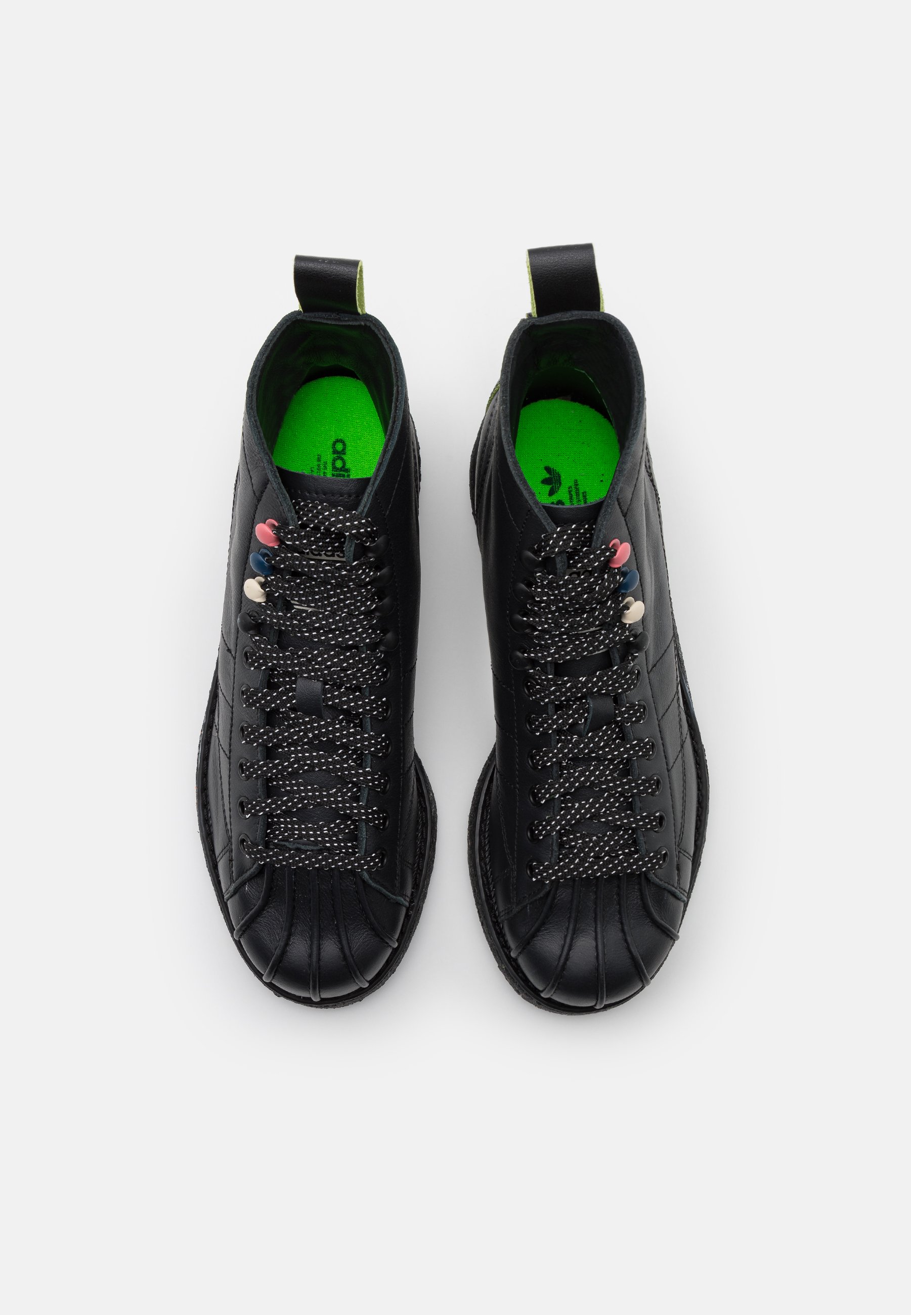 adidas Originals SUPERSTAR LUXE - Stivaletti stringati - core black/shock  green/nero - Zalando.it