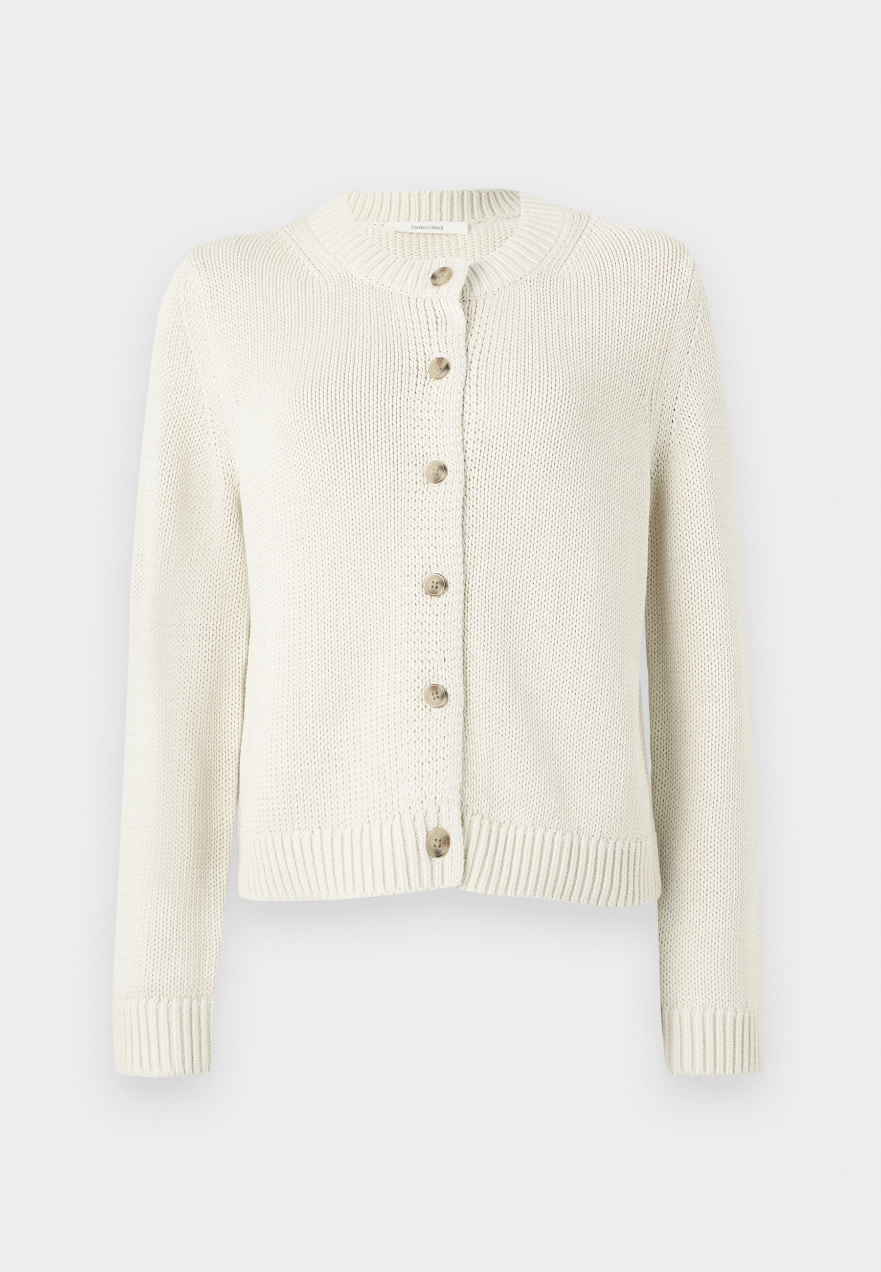 Selected Femme SLFIVY O NECK CARDIGAN - Cardigan - birch/off