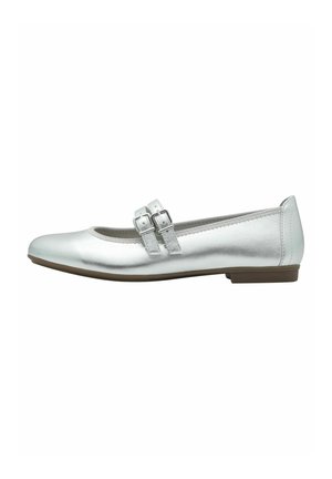 Ankle strap ballet pumps - silver