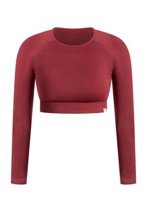 Smilodox CROP LONGSLEEVE MAYSA - Longsleeve - bordeaux