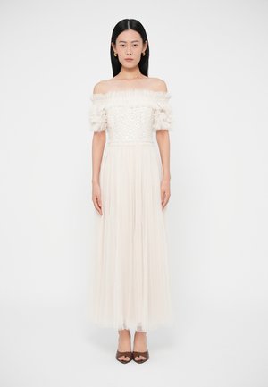 EXCLUSIVE SEQUIN WREATH BODICE OFF SHOULDER ANKLE GOWN - Îmbrăcăminte de ocazie - cream