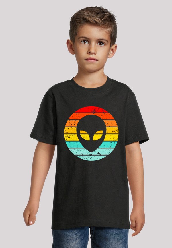 ALIEN GESICHT RETRO SUNSET - T-Shirt print - schwarz