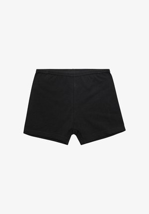 Bóxer de algodón negro con una textura suave, que presenta una cintura elástica y un diseño sencillo. Sin patrones ni acentos visibles.