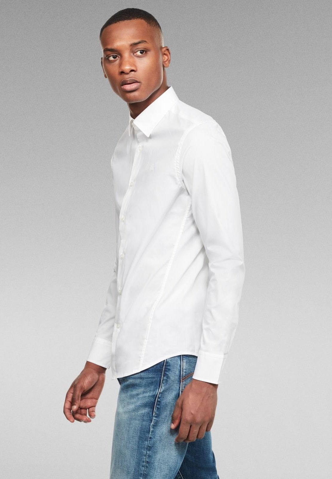 G-Star RAW Herren Hemd 'Tux Marine Slim', Weiß – Schlanke Passform, Langarm, Aus Baumwolle Für Lässig-eleganten Look