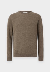 SLHROSS STRUCTURE CREW NECK - Neule - demitasse/chincilla