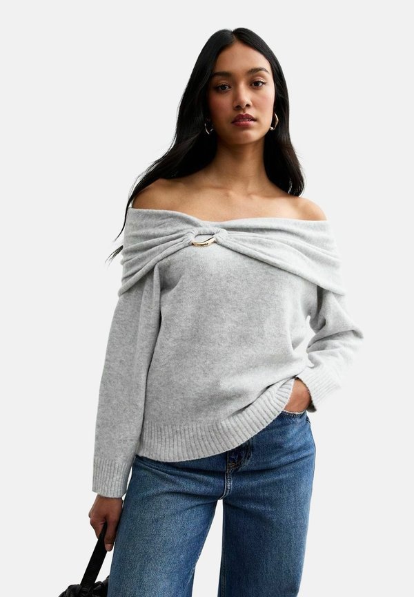 RUCHED HOOP BARDOT - Strickpullover