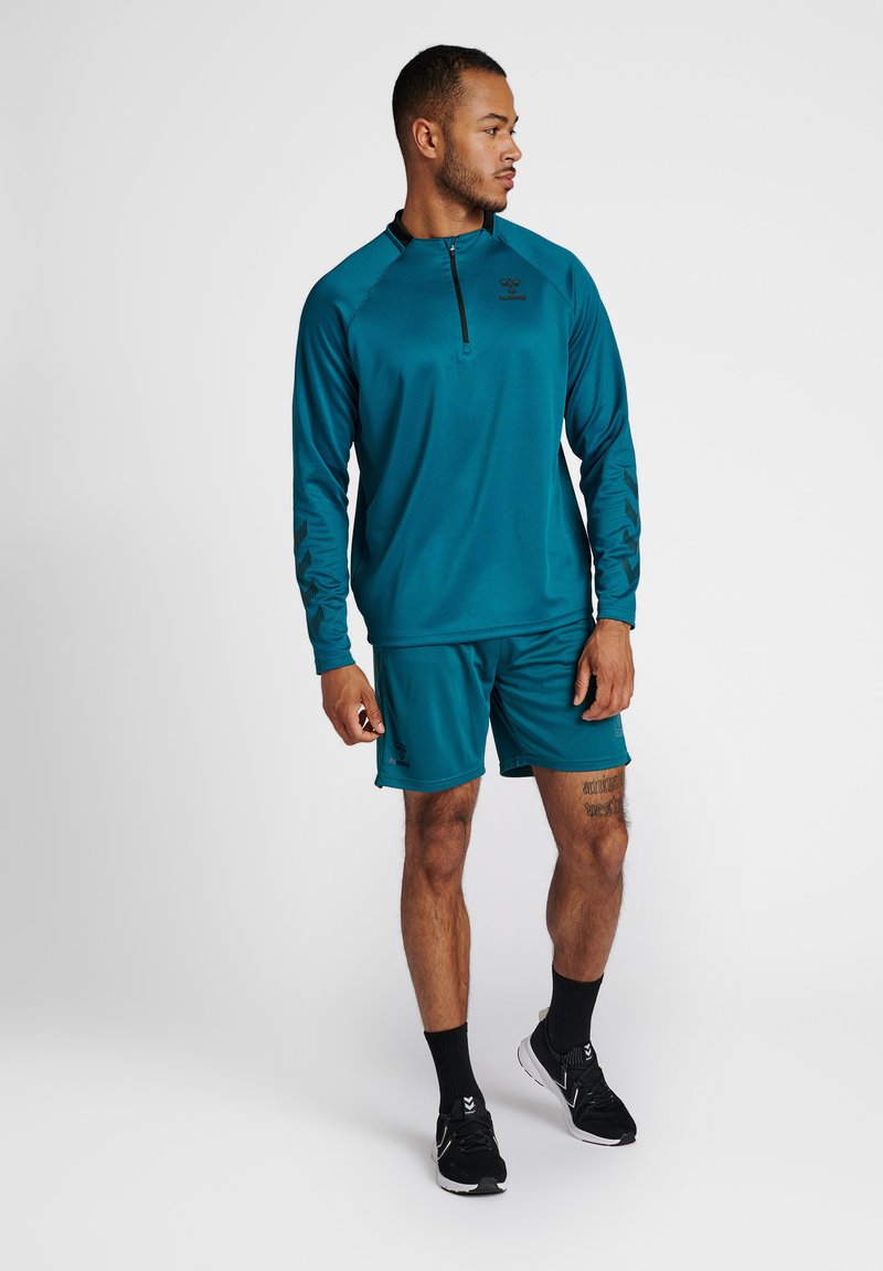 Herren Sportbekleidung | Hummel Langarmshirt deep lagoon/blau-meliert - UU35444 Herren Sportbekleidung | Hummel Langarmshirt deep lagoon/blau-meliert - UU35444