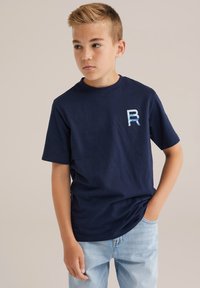WE Fashion BLUE RIDGE - Apdrukāts T-krekls - navy blue
