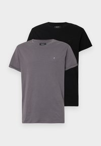 2 PACK  - Basic T-shirt - black/grey