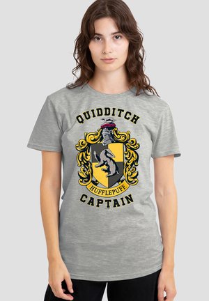 Harry Potter, HARRY POTTER TEAM CAPTAIN HUFFLEPUFF - Print T-shirt - mottled light grey