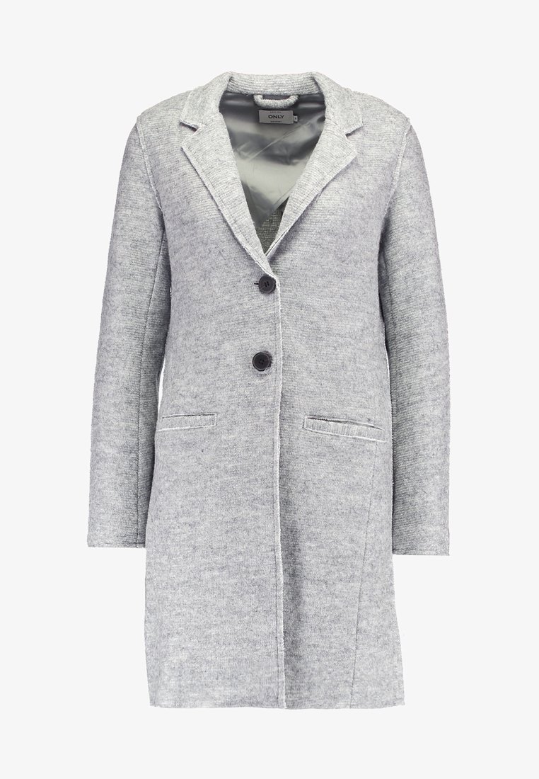 Only Wollmantel Klassischer Mantel Light Grey Melange Hellgrau Meliert Zalando At