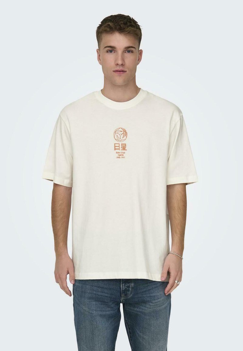 Only & Sons 2ER-SET RUNDHALS KURZARM - Print T-shirt - weiß