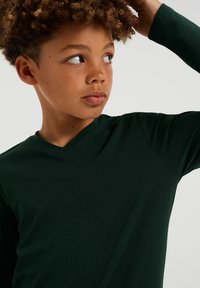 WE Fashion MET V-HALS - Hosszú ujjú felső - green