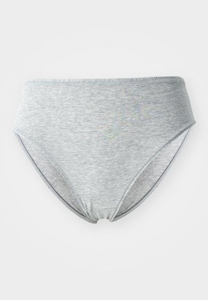Grå bomullsunderkläder med en mjuk textur, heltäckande design och elastisk midja. Sömlösa kanter ökar komforten och passformen.