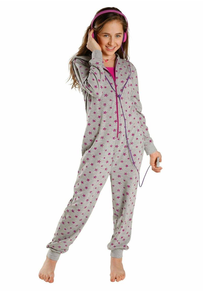 LASCANA OVERALL - Jumpsuit - grau meliert beere