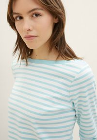 TOM TAILOR DENIM Tops ar garām piedurknēm - white mint stripe
