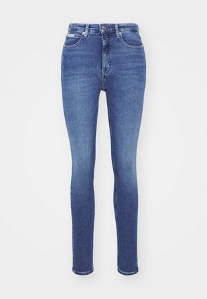 Calvin Klein Jeans HIGH RISE SKINNY - Uske traperice - denim dark