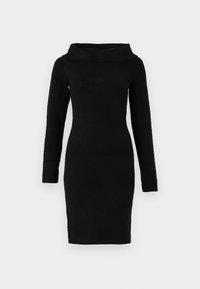 VIANNU OFF SHOULDER DRESS - Strikket kjole - black