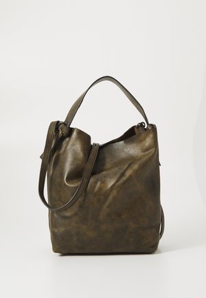 CRUSHED MAE SMALL BAG - Skuldertasker - black olive