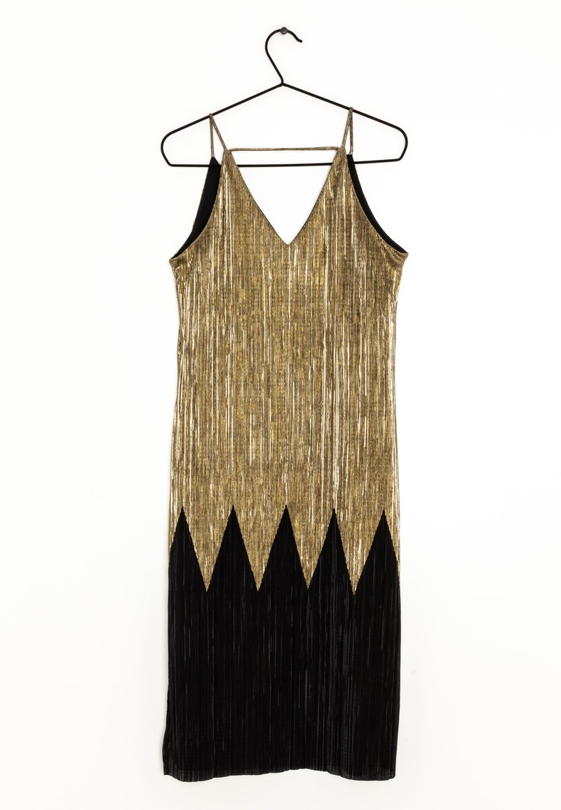 river island black and gold dress River Island Long Sleeve Button Detail Mini Dress - Black - Black
