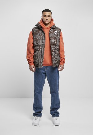 Karl Kani PAISELY PUFFER VEST - Vesta - brown/white/black