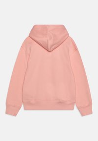 Kapuzensweatshirt aus weichem pinkfarbenem Stoff, mit lockerer Passform, gerippten Bündchen und Saum. Glatte Textur mit schlichter Gestaltung, ohne sichtbare Logos.