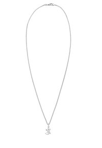 Sølvring med en fin kæde og en lille ankervedhæng prydet med en stjerneaccent. Fremstillet af metal med en poleret finish.