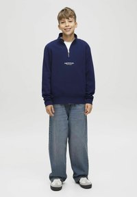 Jack & Jones Junior JORVESTERBRO QUARTER ZIP - Felpa - ocean cavern
