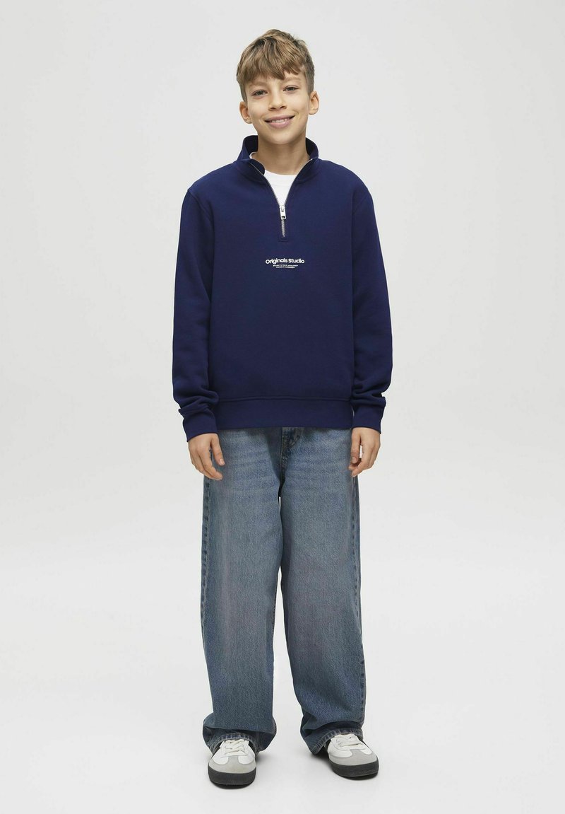 Jack & Jones Junior JORVESTERBRO QUARTER ZIP - Felpa - ocean cavern