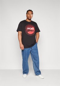 Jack & Jones JJLOYD LOOF TEE CREW NECK 2 PACK - Camiseta estampada - black/navy