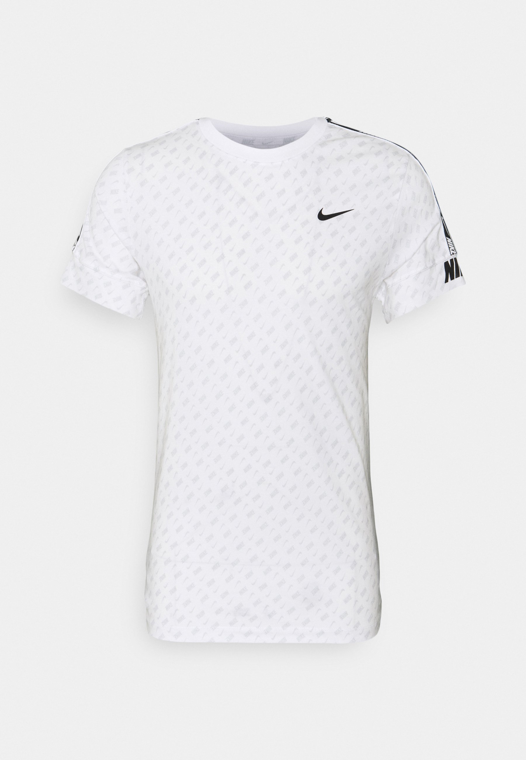 Nike Sportswear REPEAT TEE - T-shirt print - white/black/wit - Zalando.nl