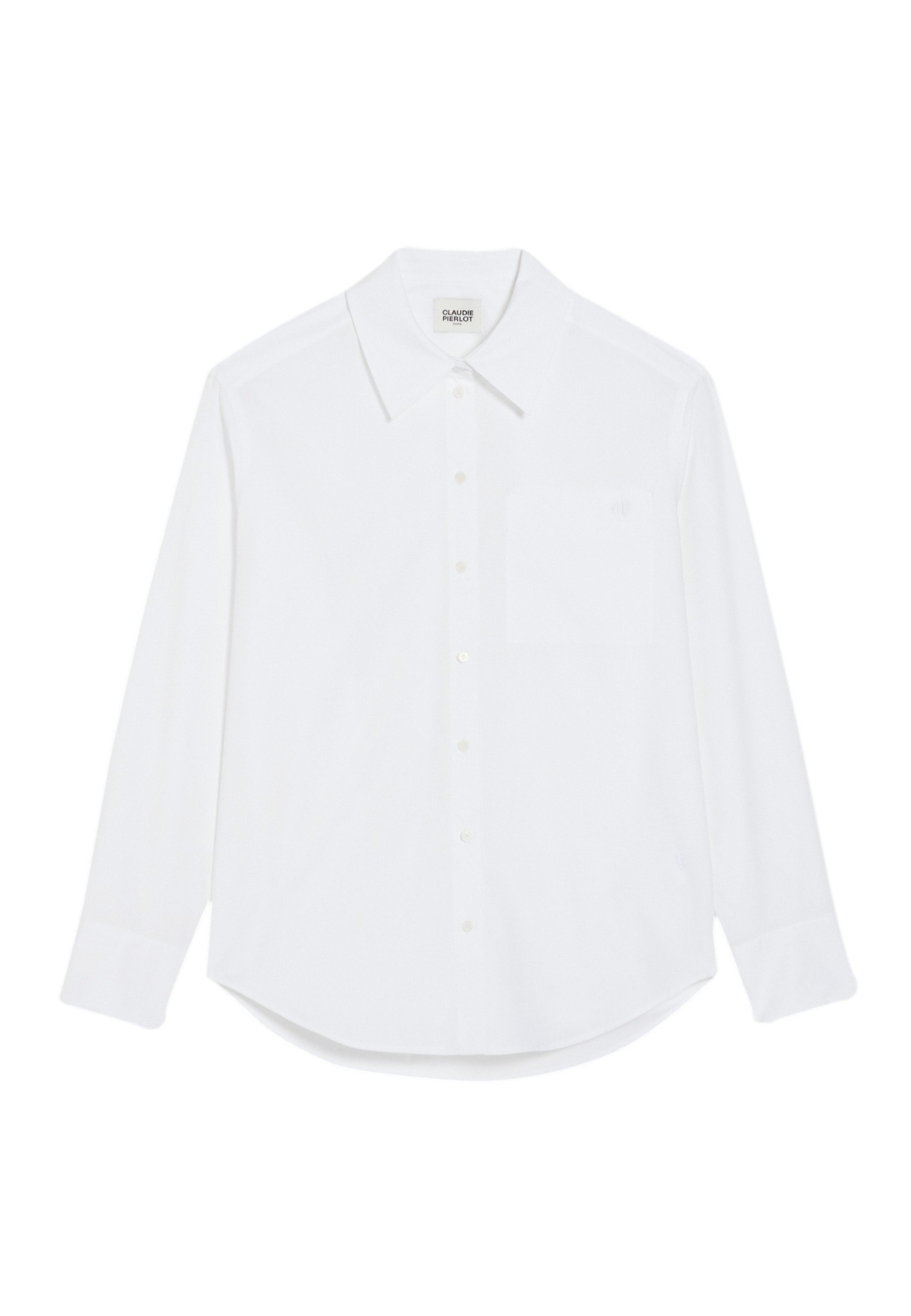 Chemise Claudie Pierlot En Coton Blanc Brodé Noir - Taille 36 FR - Occasion Très Bon état