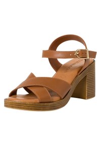 Tamaris Sandali con plateau - cuoio