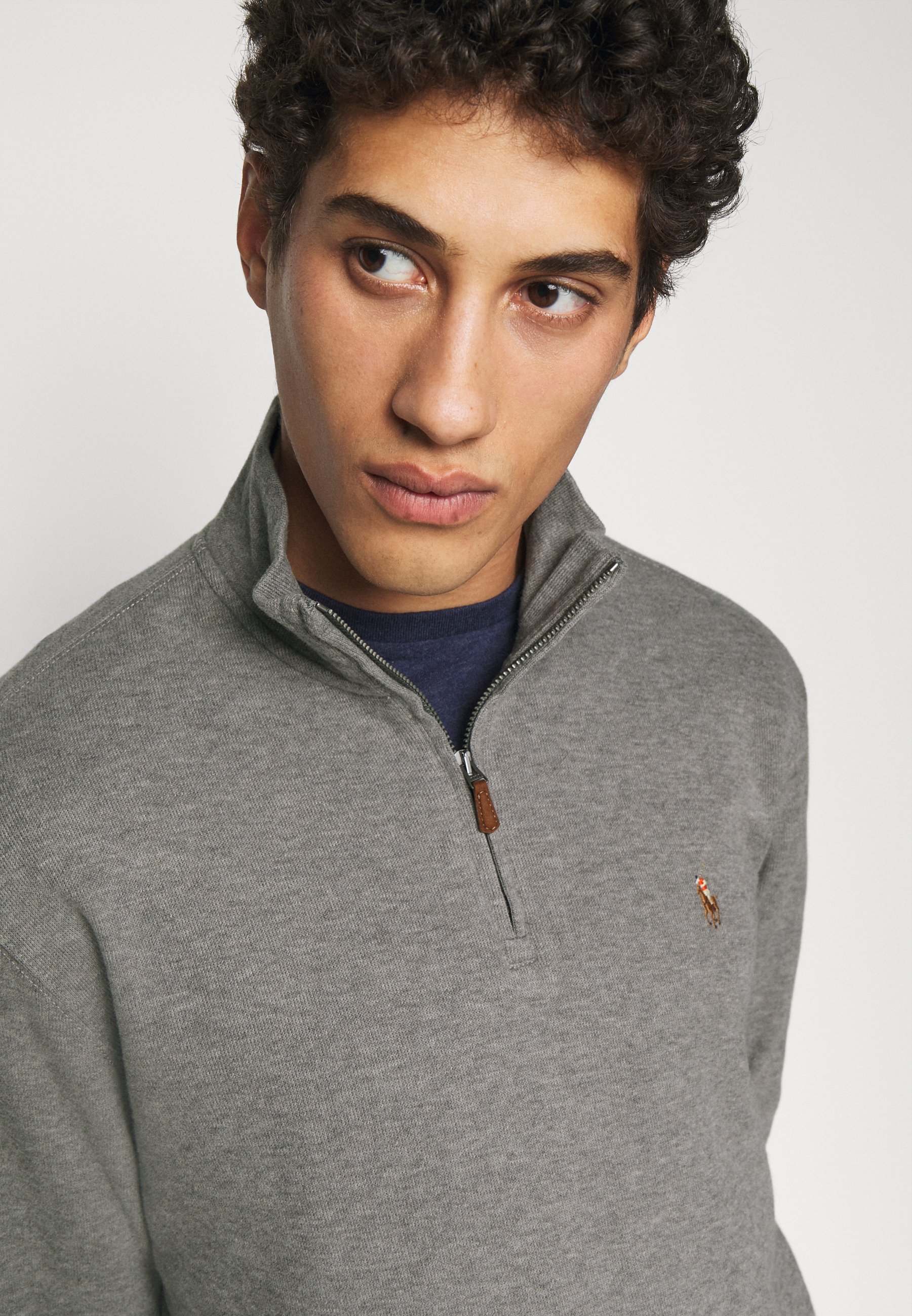 grey ralph lauren half zip