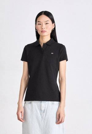 Tommy Jeans SLIM FIT PIQUE POLO SHIRT - Πόλο - black