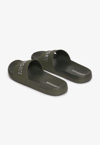 Superdry & Co LUXE LOGO - Badesandaler - army khaki silver