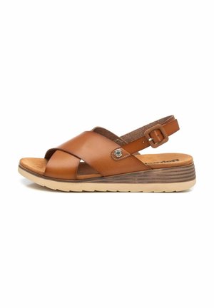 Sandalias de cuña - camel