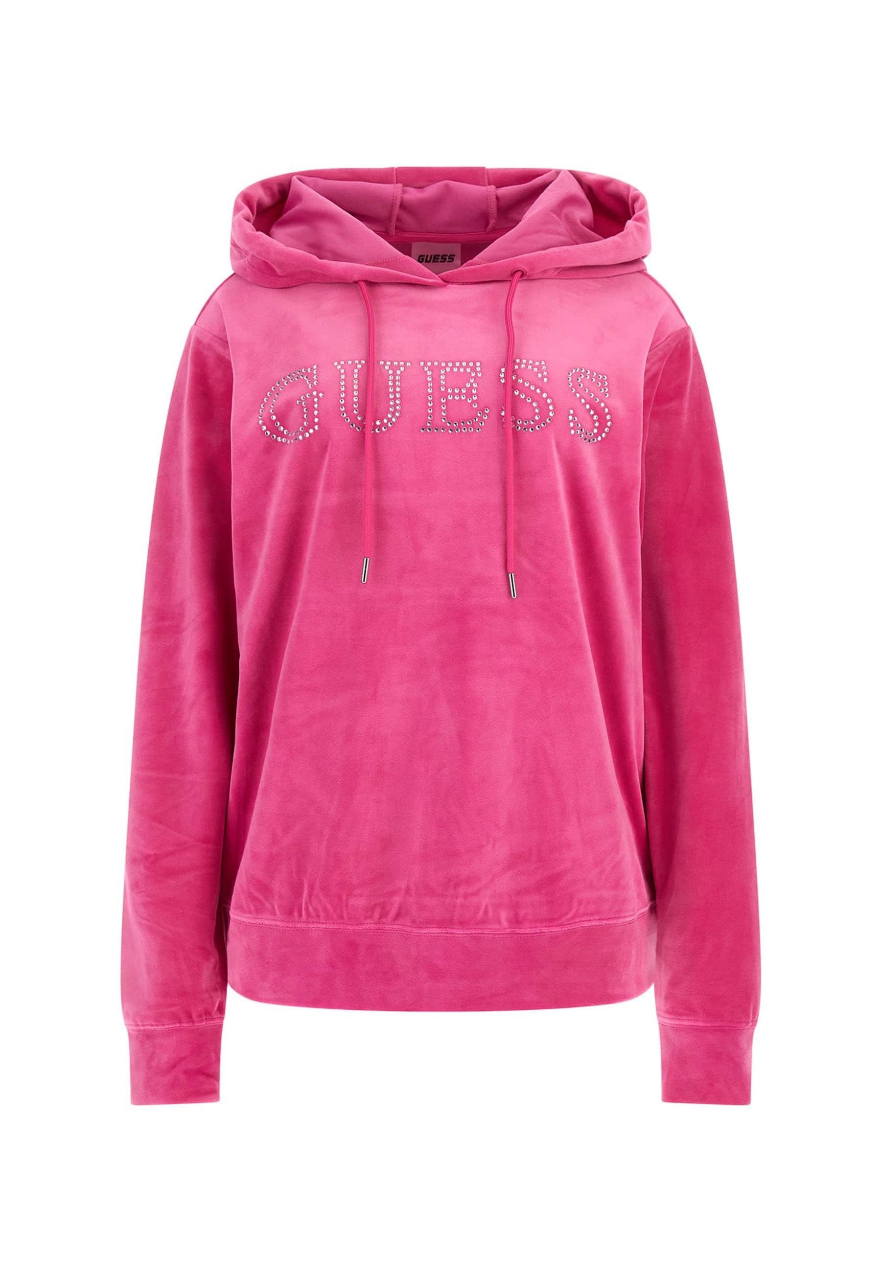 Guess FRONTLOGO STRASS Hoodie fuchsia pink Zalando.ie