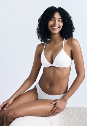 Calvin Klein Underwear LIGHTLY LINED PLUNGE ICON COTTON MODAL - T-skjorte-BH - white