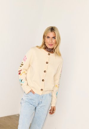 CUTWORK HOLLIE CARDIGAN - Kardiganas - cream