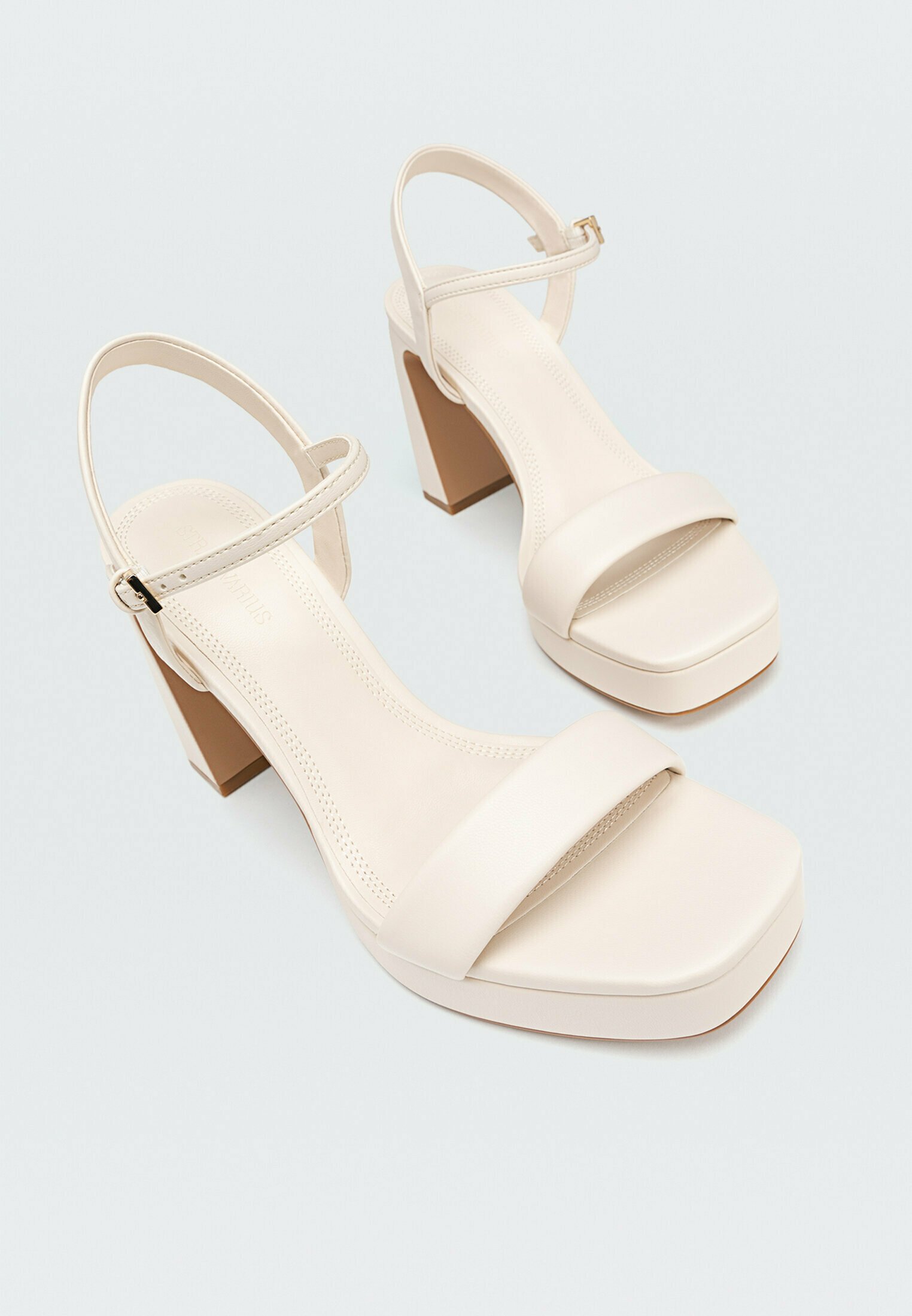 white plateau heels