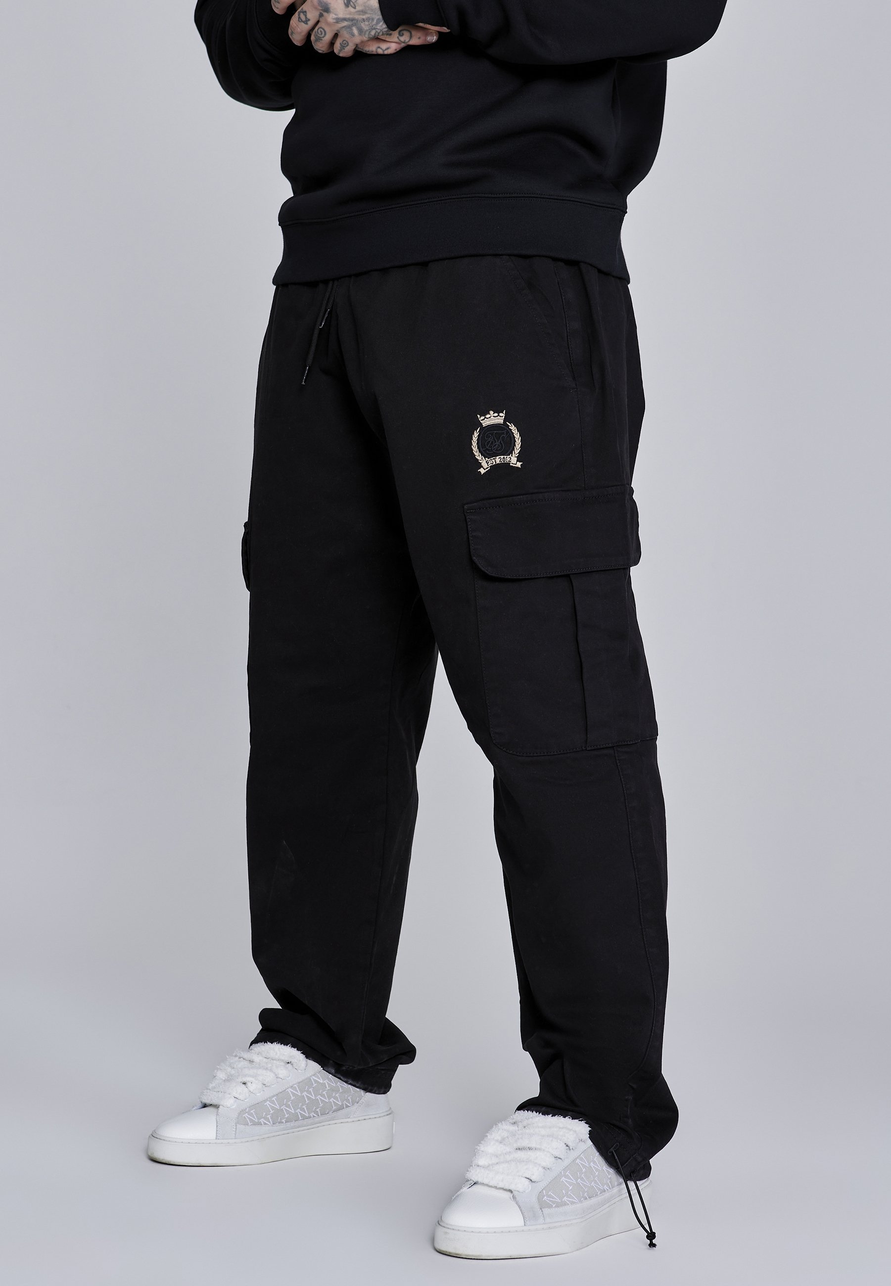SIKSILK CREST LOOSE FIT - Pantalones cargo - black/negro - Zalando.es